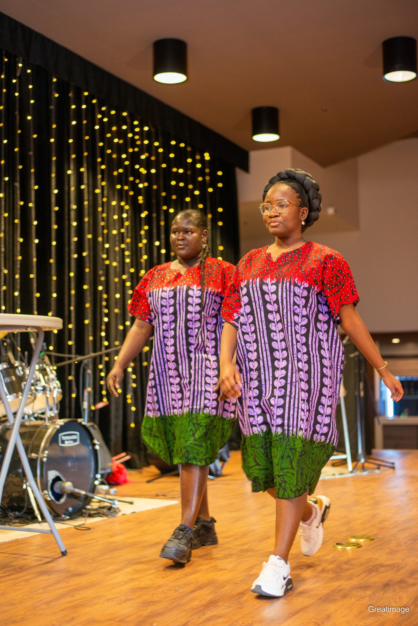 Tri-Color Ankara Gown